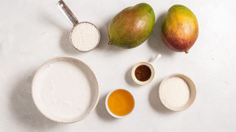 mangoes tapioca and coconut milk