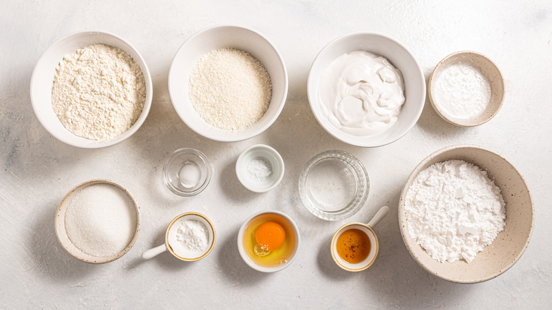 Ingredients for coconut baked donuts recipe