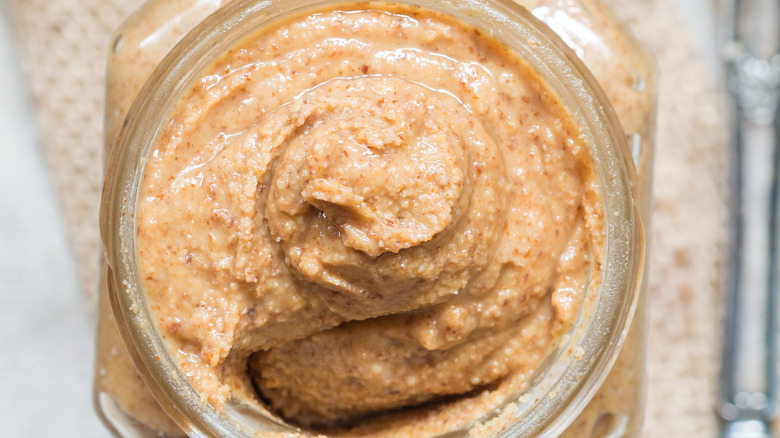 almond butter closeup