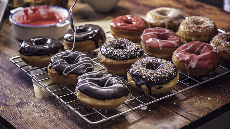 Donuts on a cooling rack