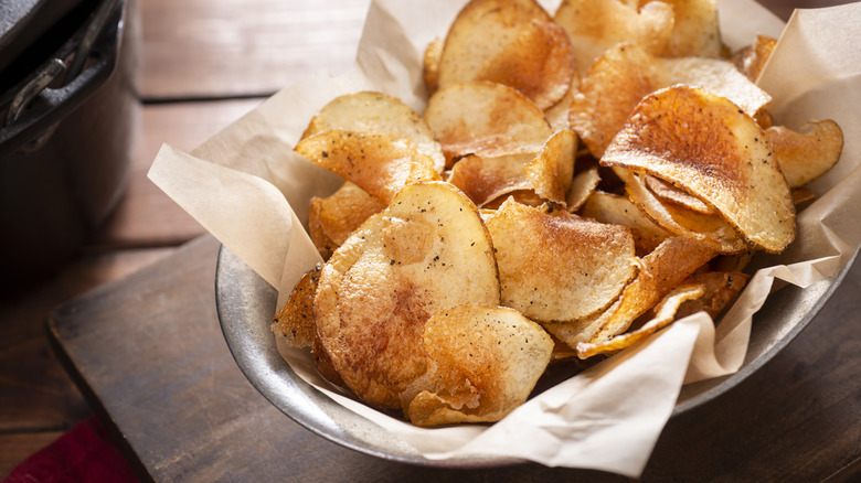 Basket of potato chips