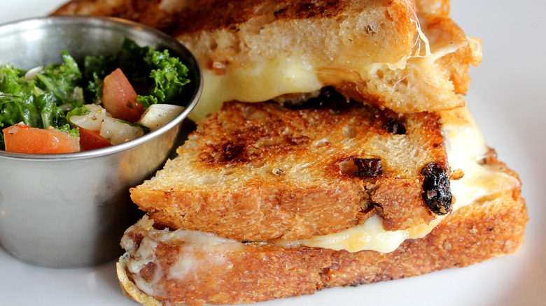 Grilled cheese on raisin bread