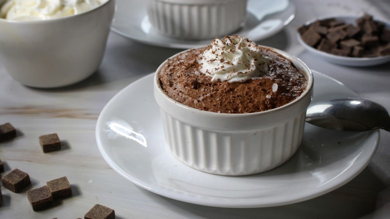 ramekin of chocolate mousse