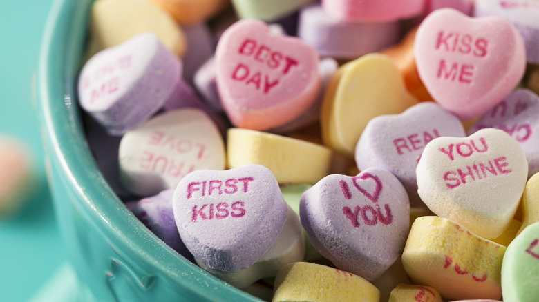 bowl of conversation hearts