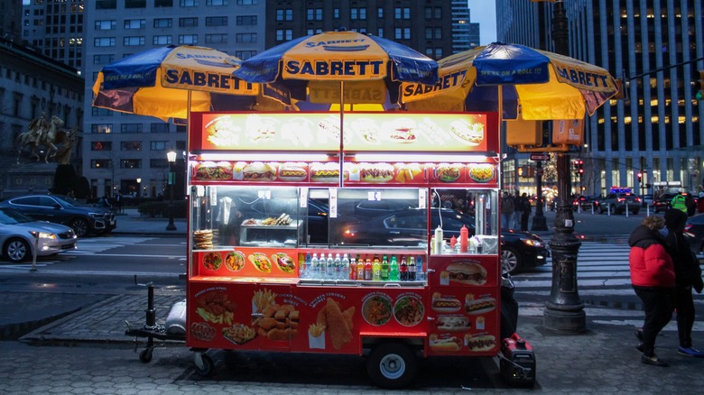 Sabrett cart at night