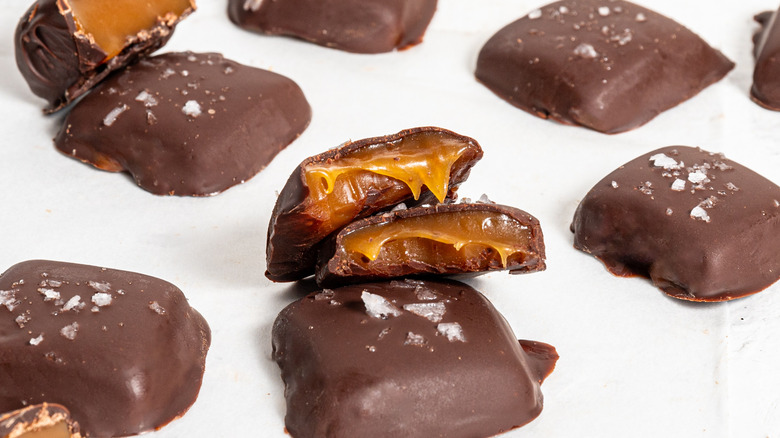 Chocolate-covered salted caramels 