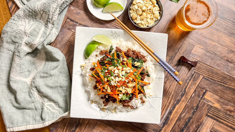 crispy Thai beef on plate