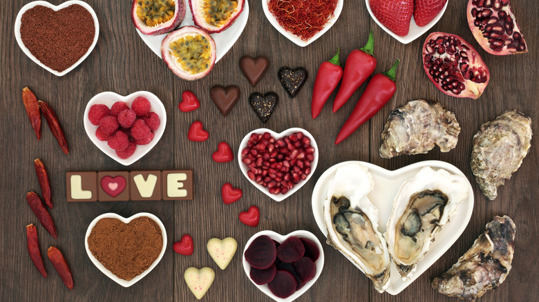 Various aphrodisiac foods