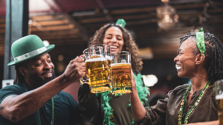 People drinking at Irish pub