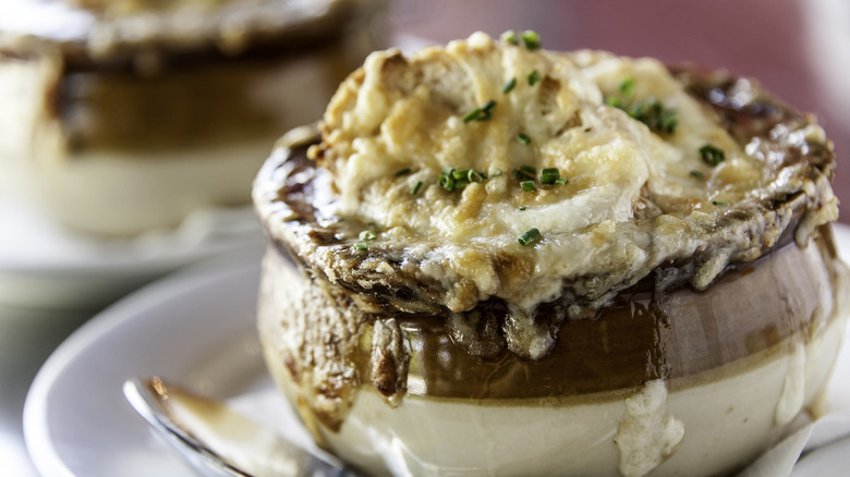 Bowl of French onion soup