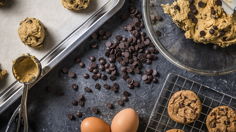 Bowl of chocolate chips