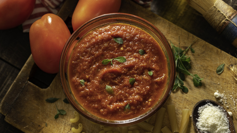 Tomato sauce in a bowl