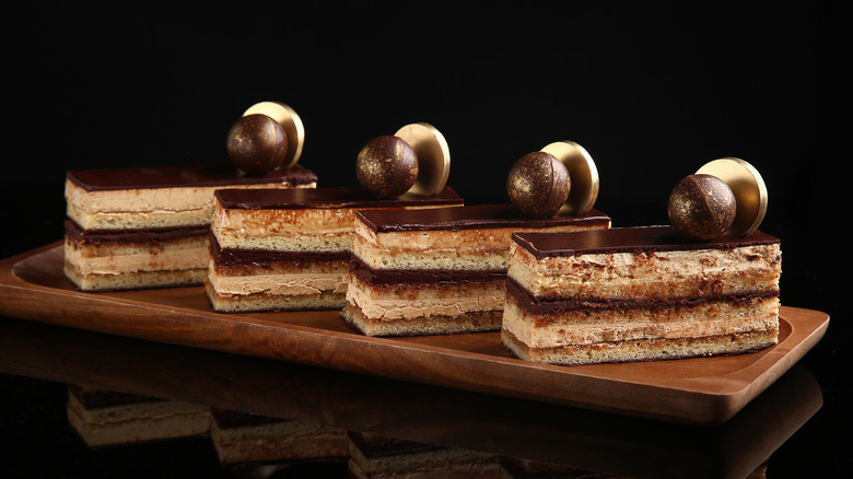 opera cake slices