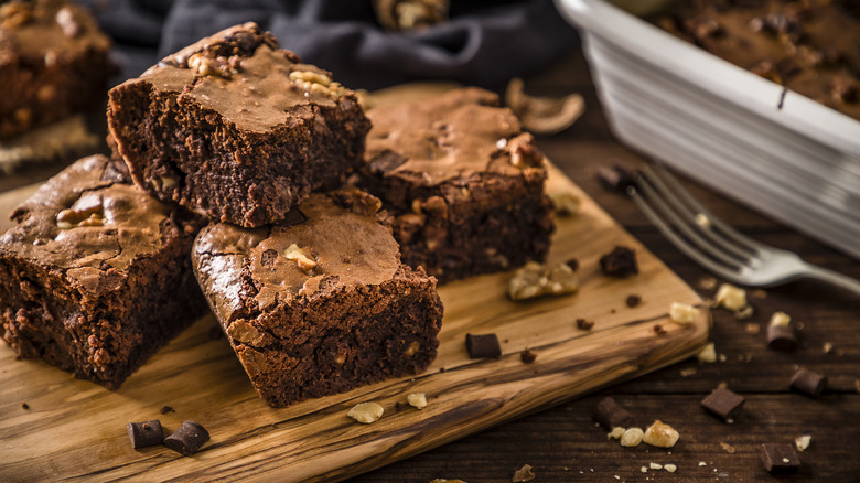 Brownies on a table