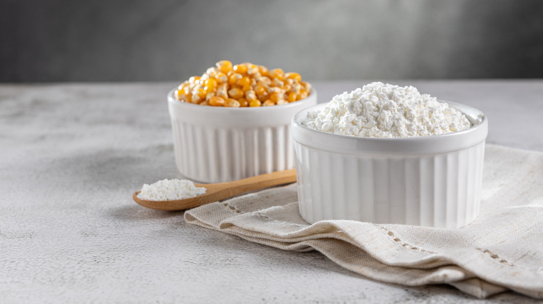 cornstarch and kernels in ramekins