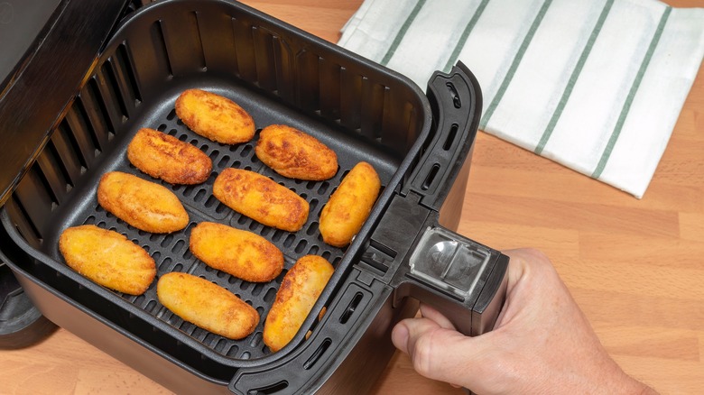 Golden fried croquettes in air fryer