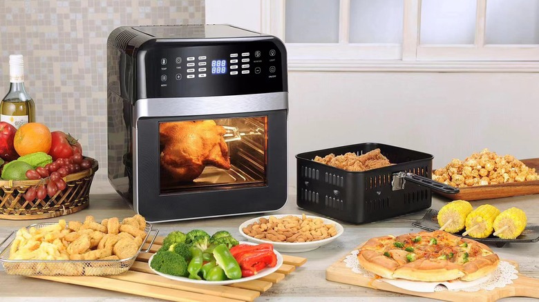 Large air fryer food spread