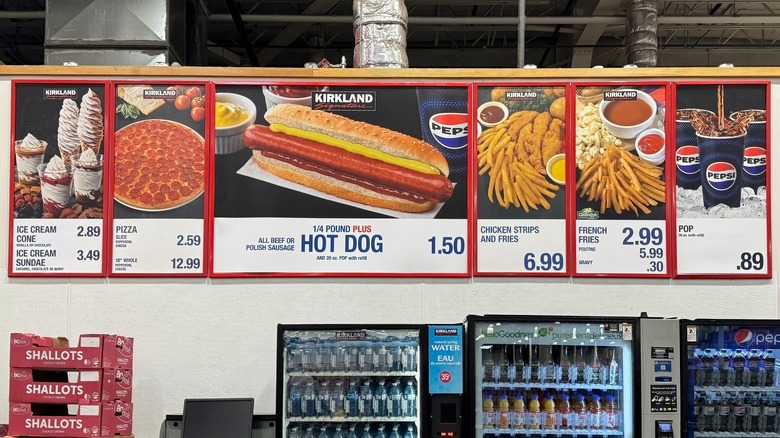 Costco food court menu sign