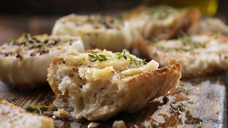 Slices of garlic bread