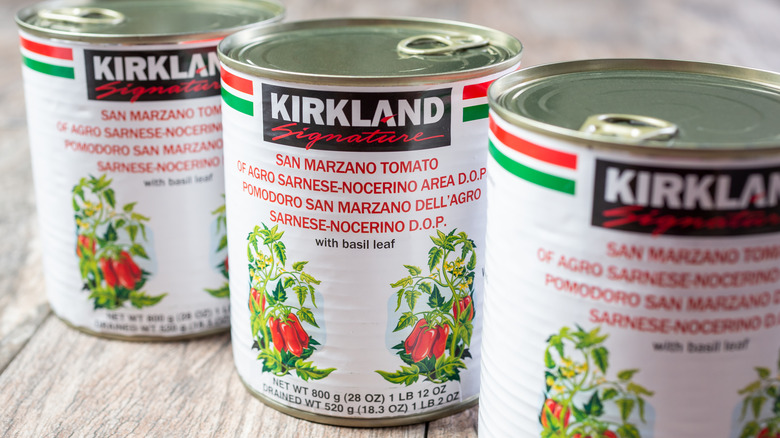 Cans of San Marzano tomatoes