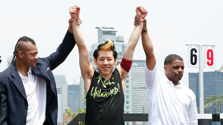 Takeru Kobayashi at a competitive eating competition