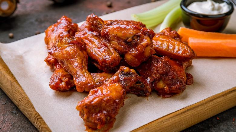 chicken wings celery carrots