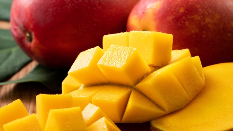 Cut up ripe mango