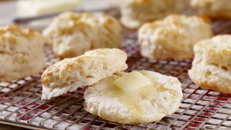 Biscuit pan butter melting on top