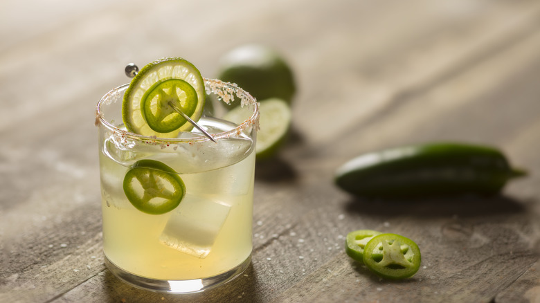 Spicy margarita with jalapeño