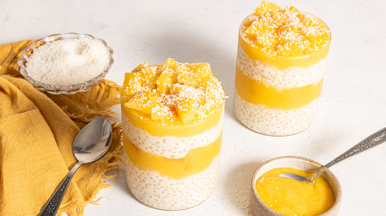 tapioca pudding with mango