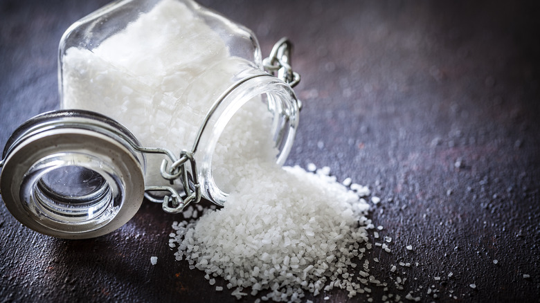 spilled jar of salt