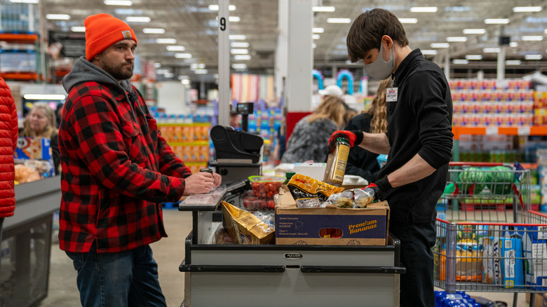 Costco shopper at the register