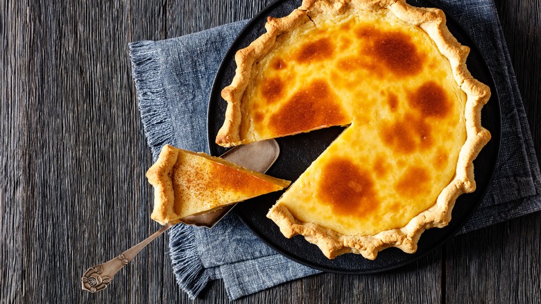 Indiana custard cream pie sliced