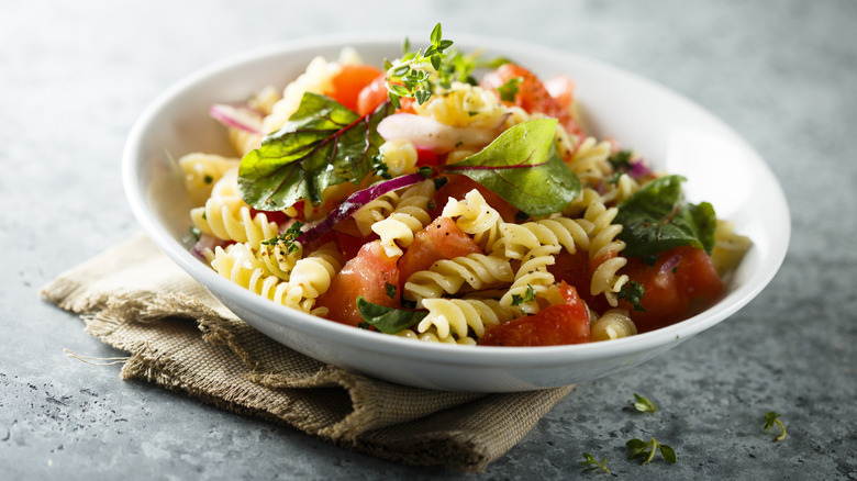 bowl of fresh pasta salad