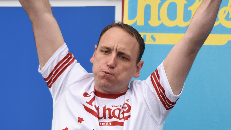 Joey Chestnut arms raised