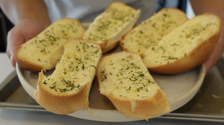 hot dog bun garlic bread