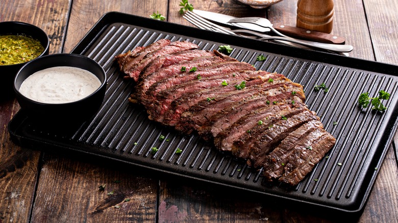 Grilling flank steak