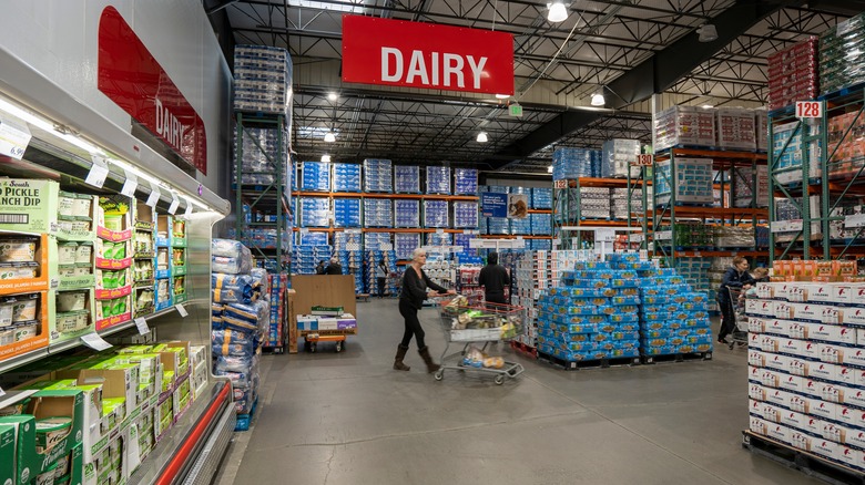 person pushing cart in Costco