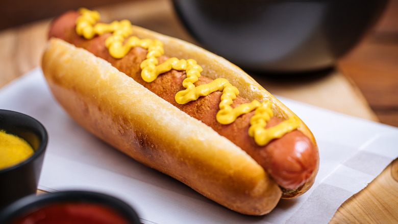 Hot dog with mustard