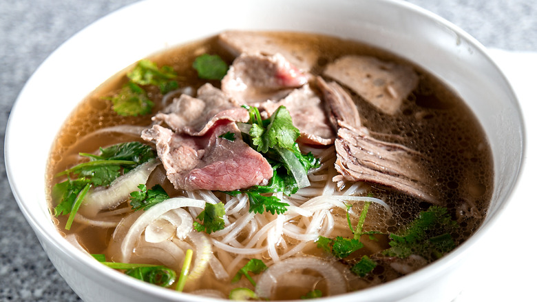 Classic Vietnamese rare beef pho