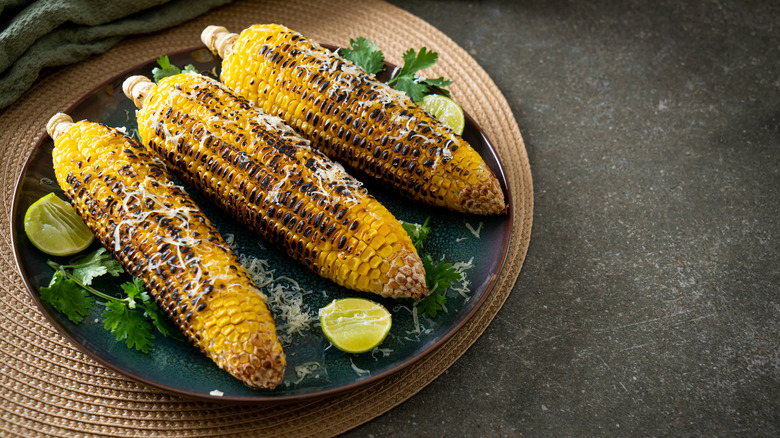 Grilled corn on the cob