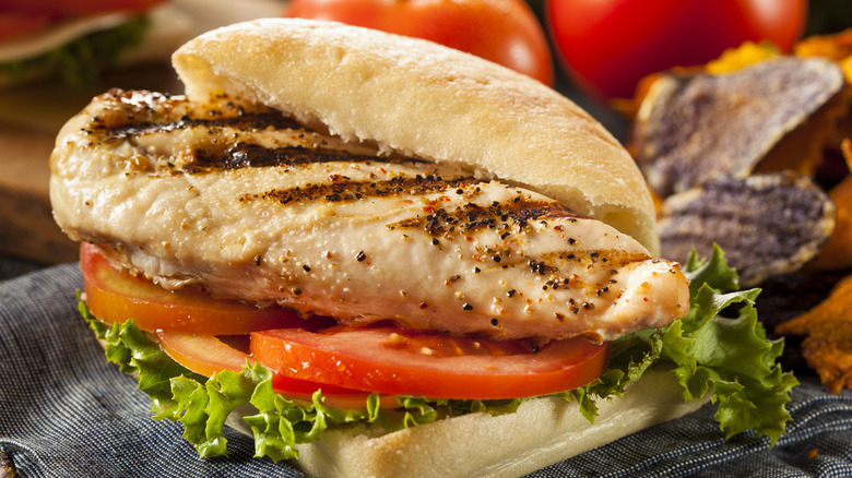 A grilled chicken sandwich