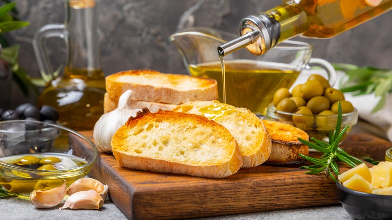 Bruschetta with olive oil