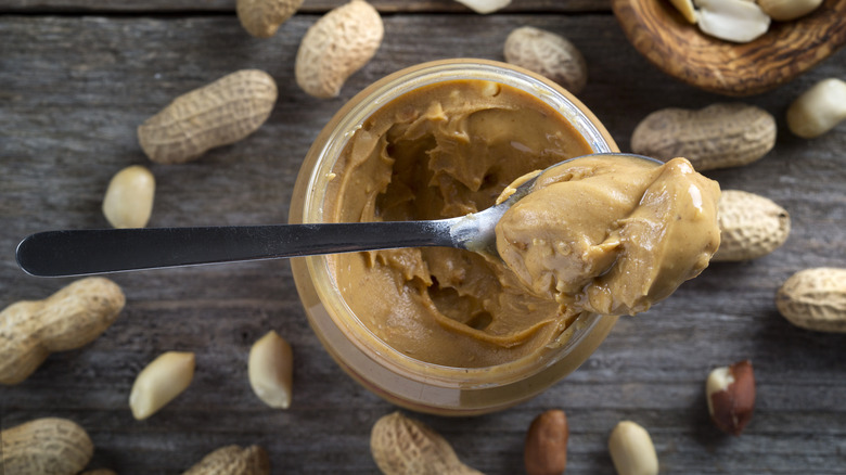 Jar spoonful of peanut butter