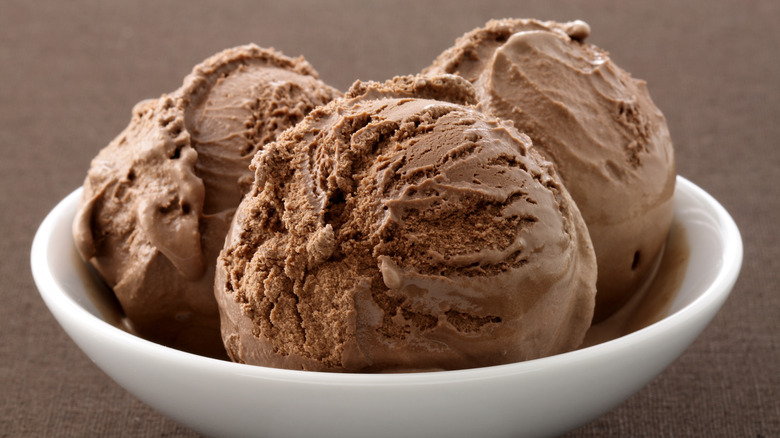 Scoops of chocolate ice cream