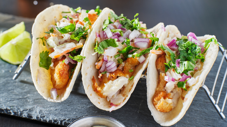 Three fish tacos