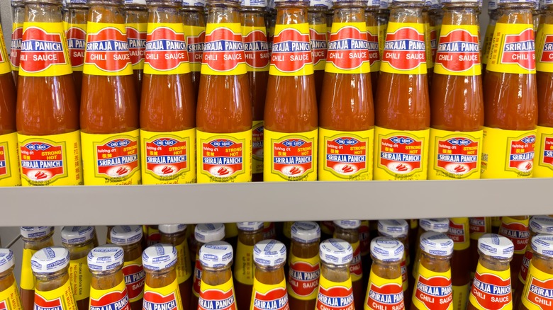 bottles of Sriraja Panich on shelf