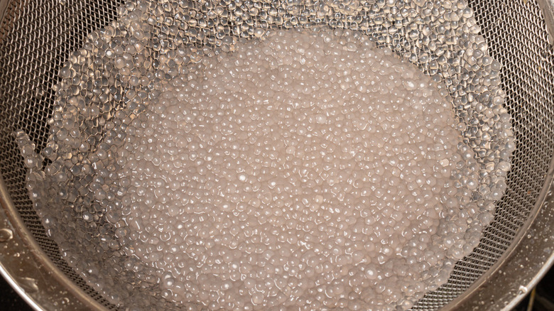 tapioca in colander