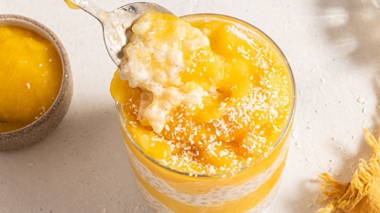 tapioca pudding with mango